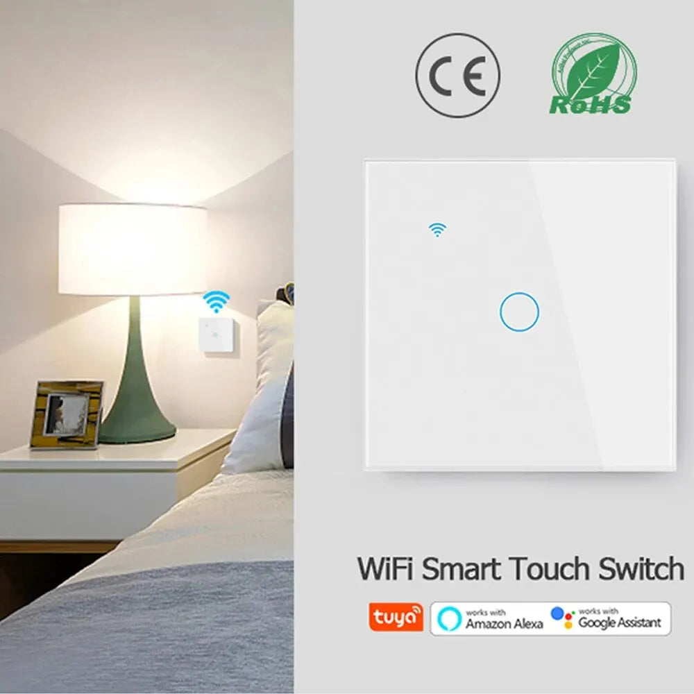 WiFi Smart Touch Light Switch EU 1-4 Gang