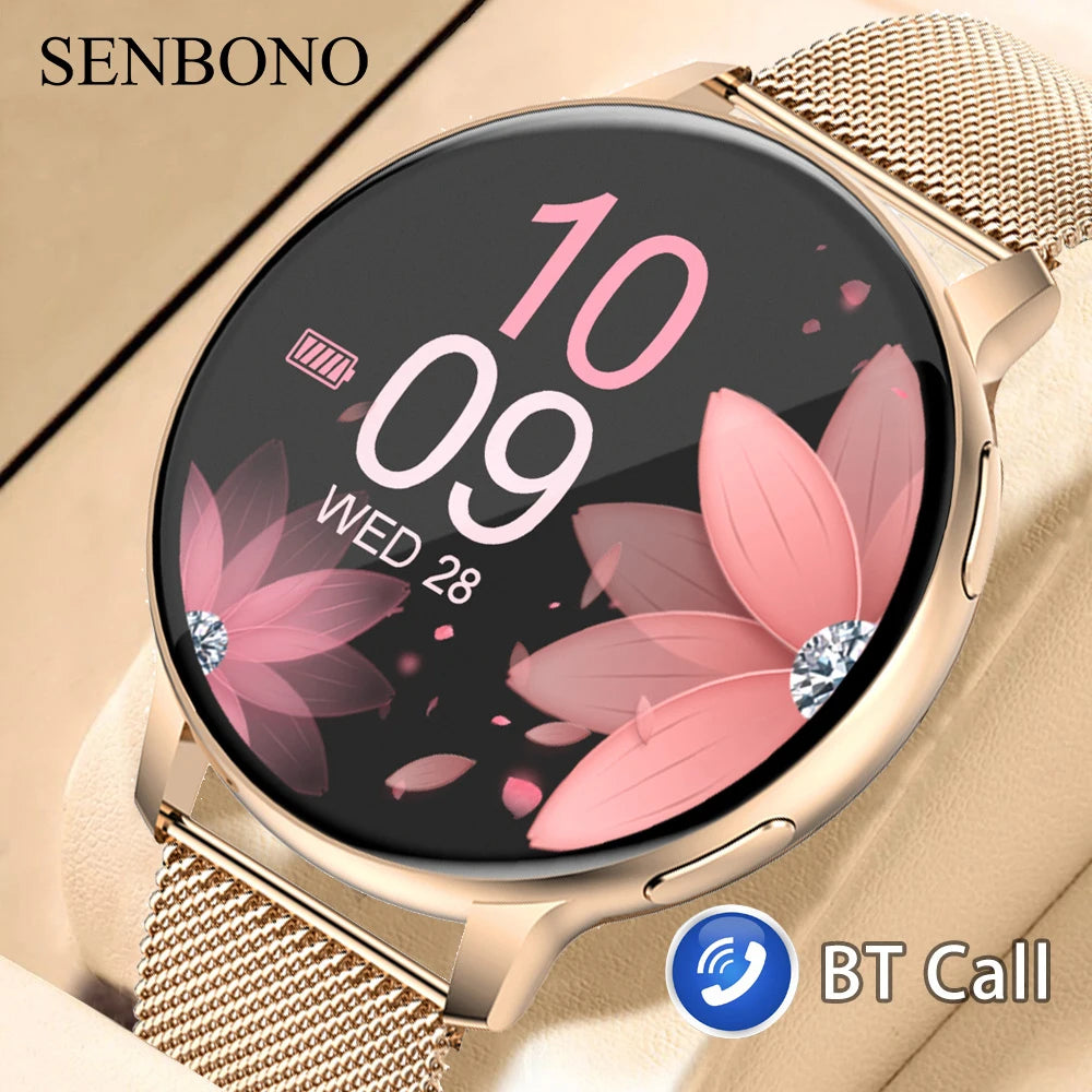 SENBONO Women’s Bluetooth Smartwatch – Fitness Tracker