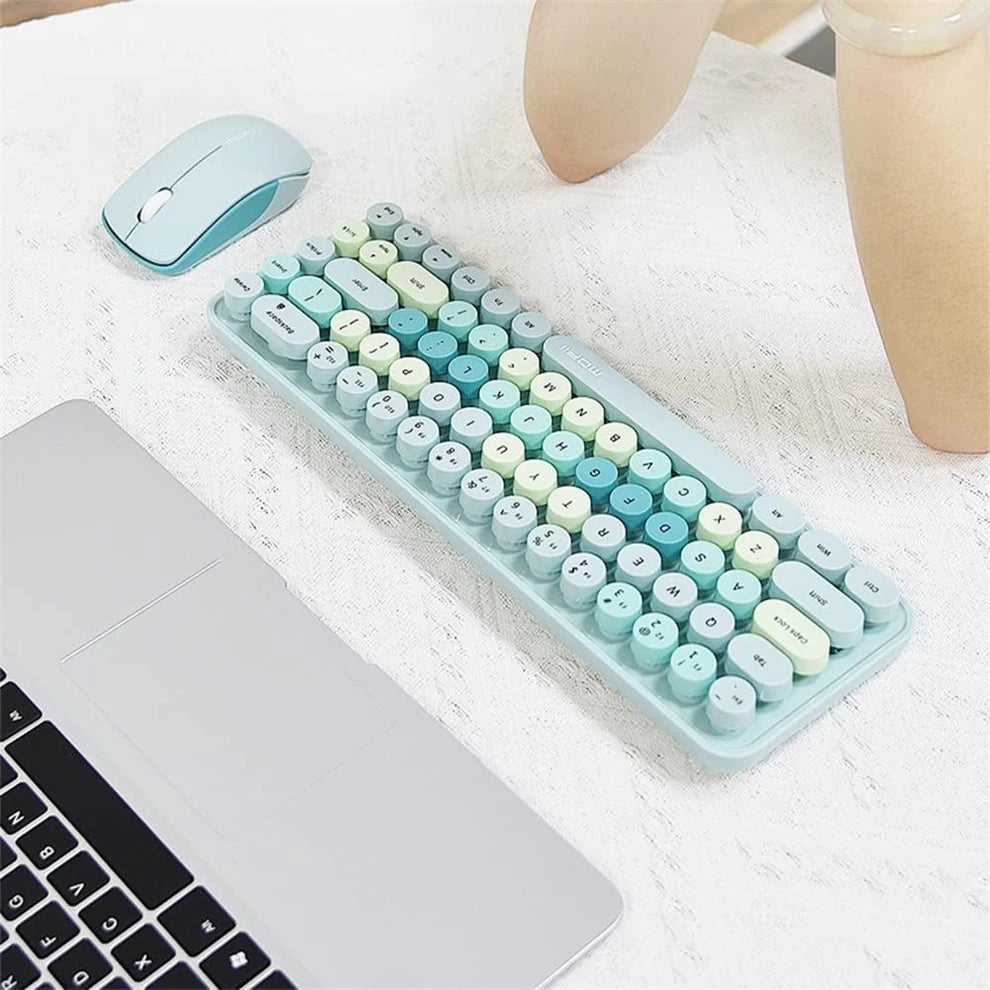 Gray Bluetooth 5.0 & 2.4G Wireless Keyboard & Mouse Combo – Rechargeable, Full-Size