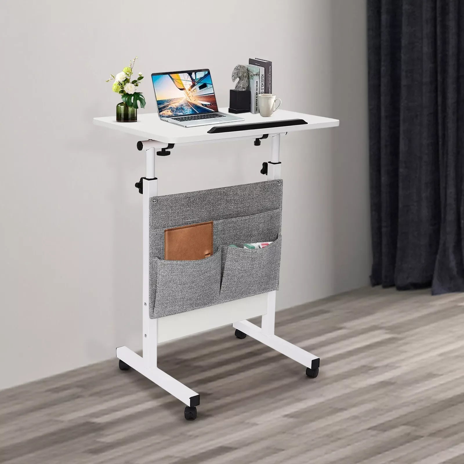 Rolling Laptop Desk with Adjustable Height